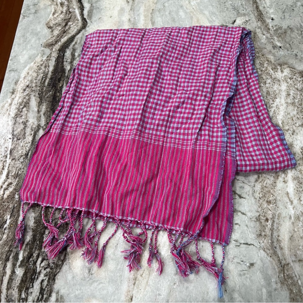 Pink and Purple Plaid Scarf